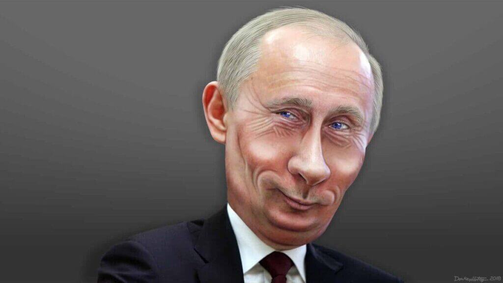 Caricature of russian leader vladimir putin