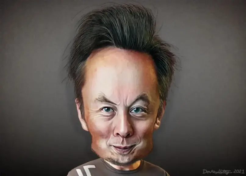 Elon musk caricature