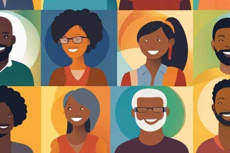 Start a nonprofit of peoples faces in different colored blocks like brady bunch