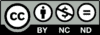 Logo for the creative commons by-nc-nd license.