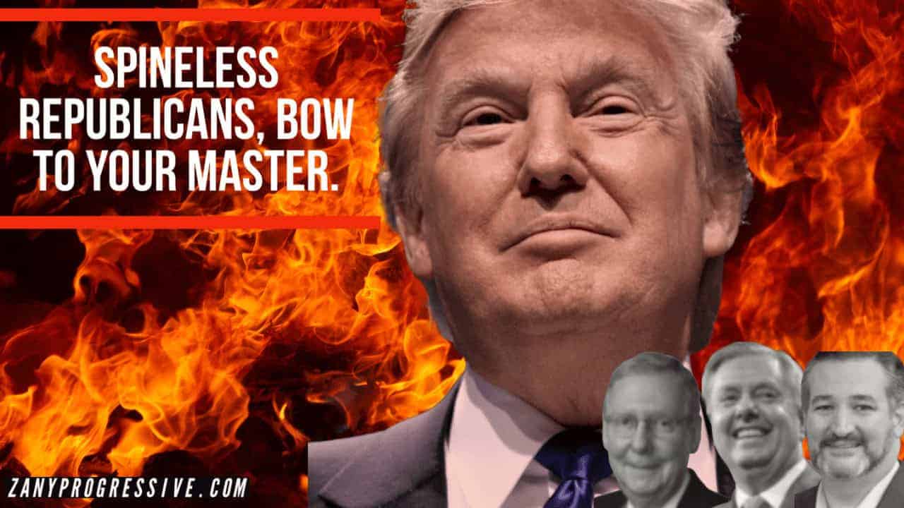 Congress least productive in decades. Trump killed the border bill. Republicans, donald trump, ted cruz, lindsey graham, and mitch mcconnell with a fire background.
