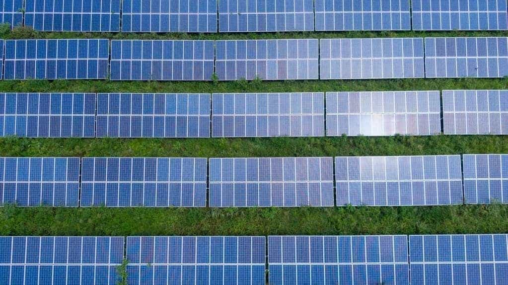 A solar panel field