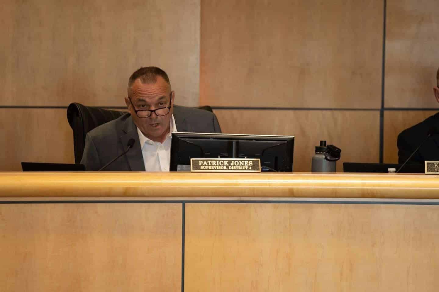 Supervisor patrick jones during the shasta county board of supervisors meeting in redding on april 2, 2024.