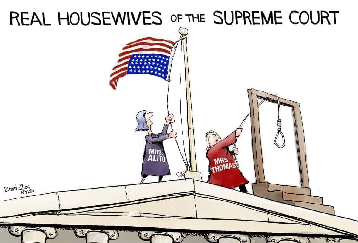 Wives of supreme court justices political cartoon