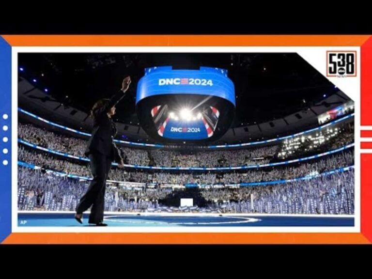Kamala harris walking on stage to give her speech at the dnc