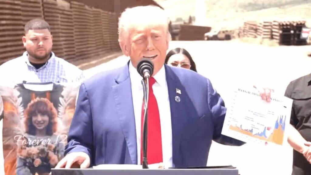 Screengrab of trump speaking in arizona/youtube