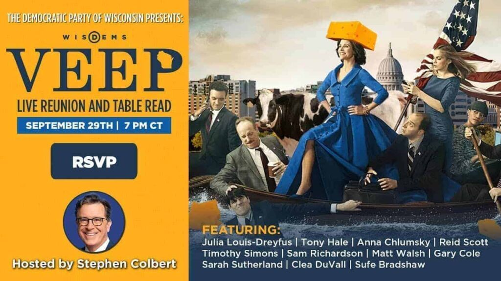 Veep event fundraiser in wisconsin promo graphic