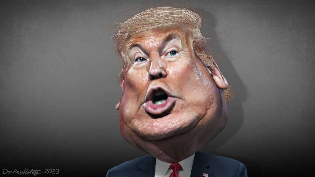 Detroit caricature of donald trump