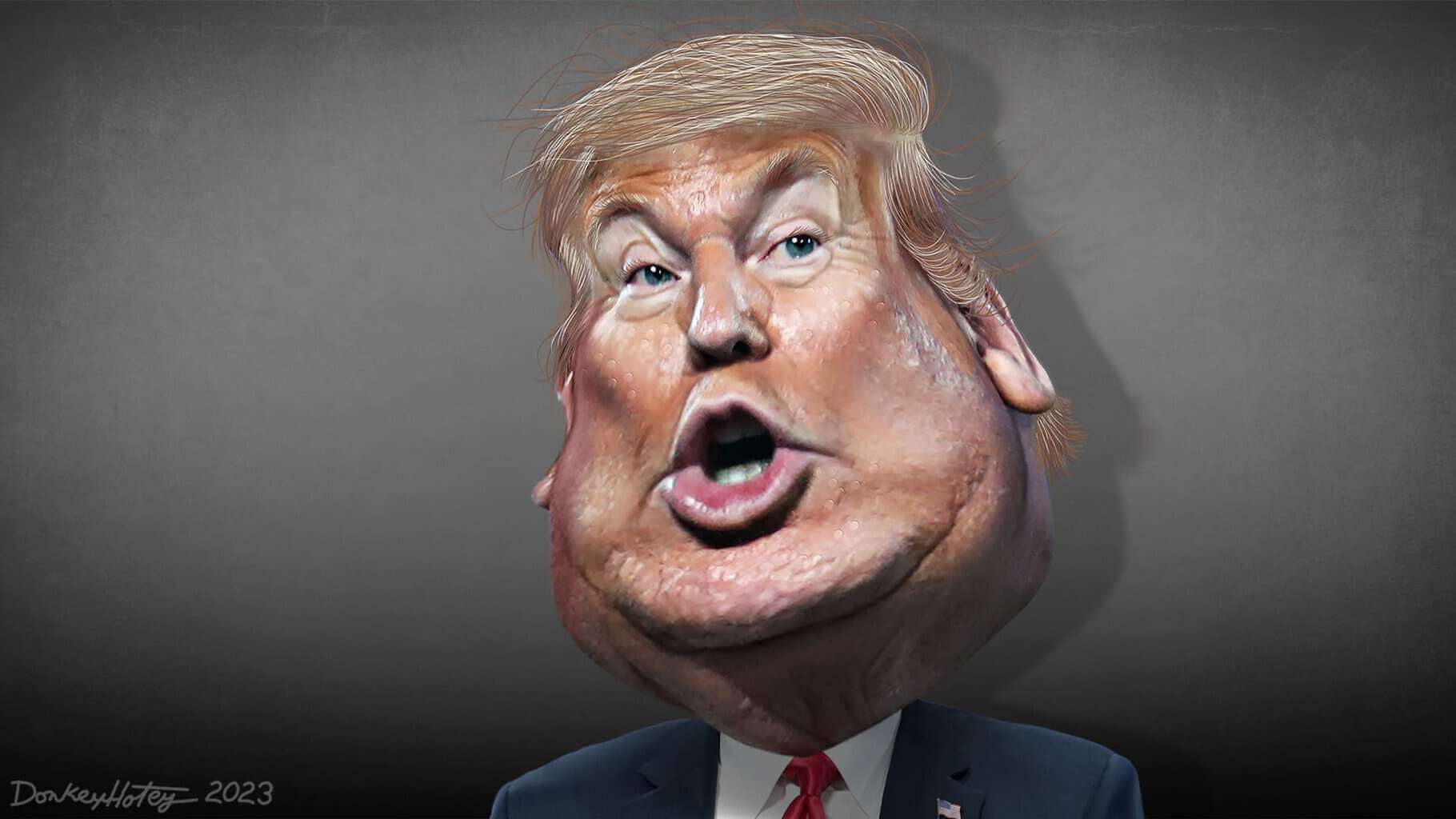 Detroit caricature of donald trump