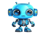 Ai chatbots a cute blue robot cartoon