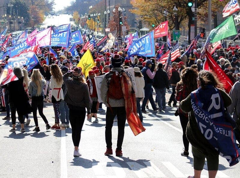 Trump coup: a group protesting the 2020 election