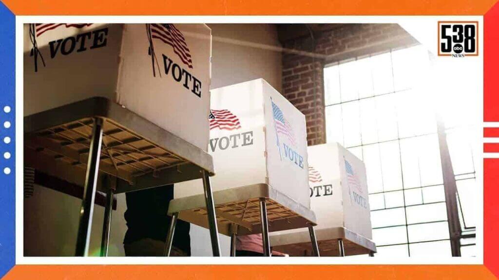 2024 election analysis, voting booths at a polling place