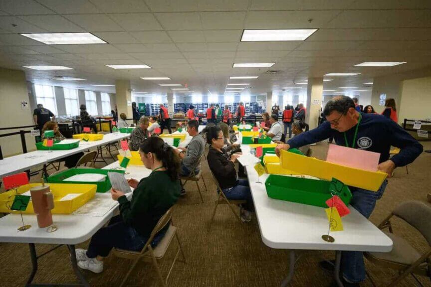 Recount in pennsylvania election workers process ballots at chester county's central scanning location in west chester, pennsylvania, prior to the start of election day on nov. 5, 2024. Secretary of the commonwealth al schmidt ordered pennsylvania’s 67 counties to recount ballots because of a narrow margin in the u. S. Senate race.