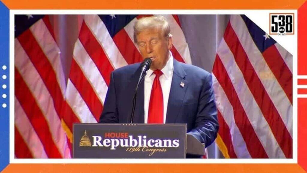President-elect donald trump speaking at a podium