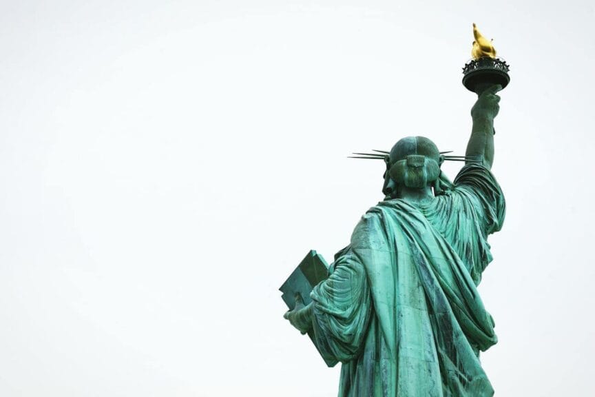 Back of the statue of liberty