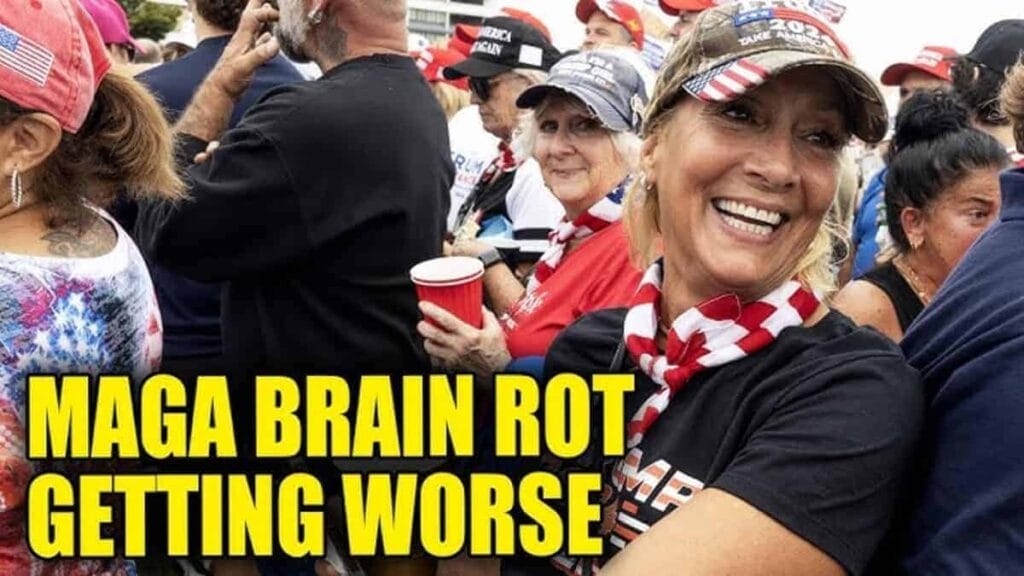 Crowd of maga at a trump rally