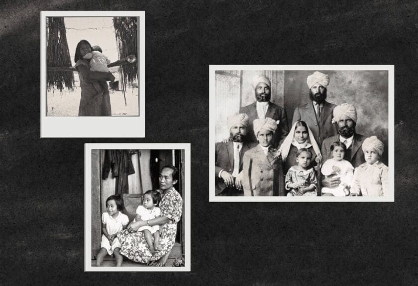 Immigrant family photo collage