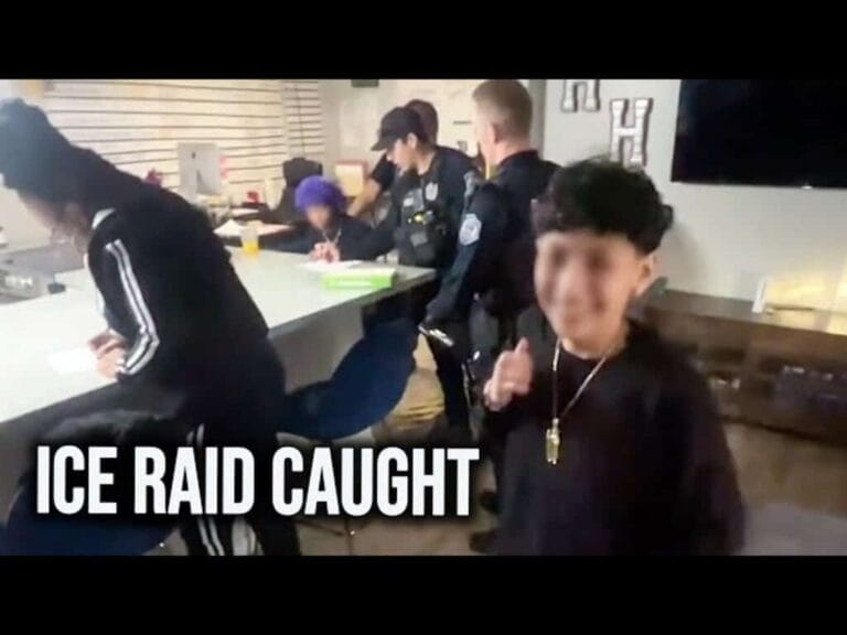 Child dances during an ice raid on their home