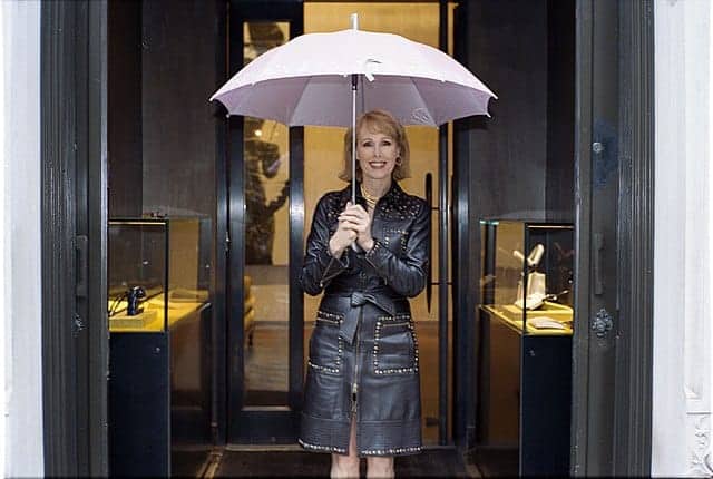 The Legal Conundrum Of Donald Trump E. Jean carroll holding an umbrella as a young woman in new york