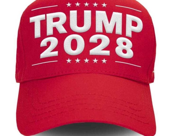 Trump 2028 hats are now for sale all over the internet