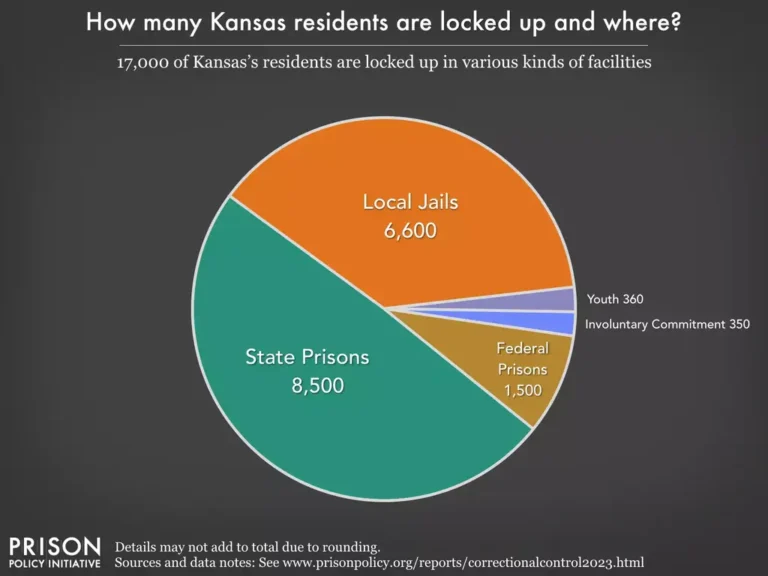 Pie chart of Kansas prison statistics