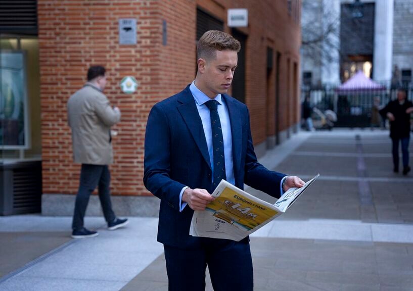 Man reading a newspaper