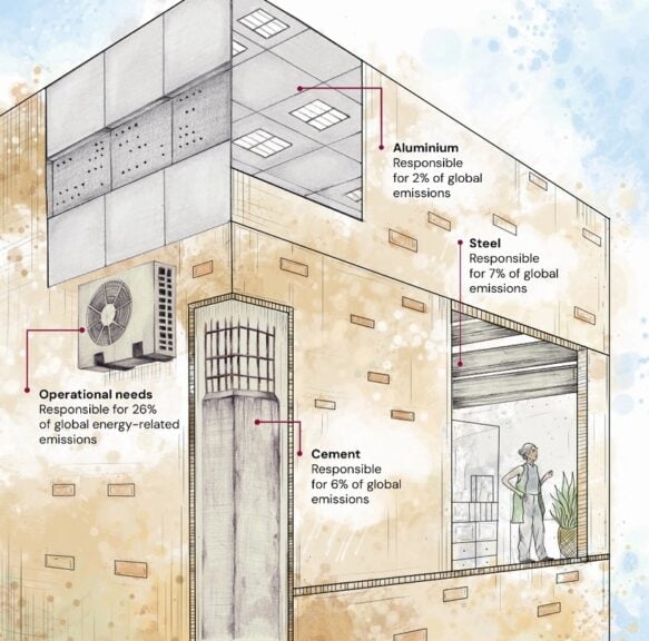 Residential home construction illustration
