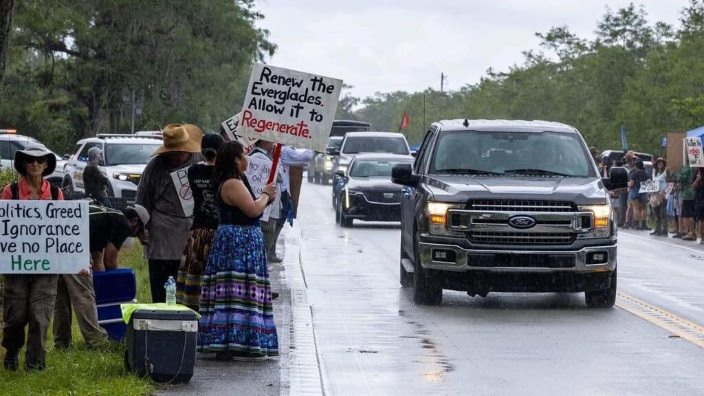 Miccosukee tribe joins protest against alligator alcatraz