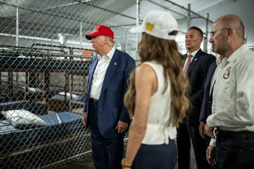 The Deportation Tactics Of 4 U.s. Presidents Hasn'T Really Changed The Undocumented Immigrant Population Donald trump at a tour of alligator alcatraz