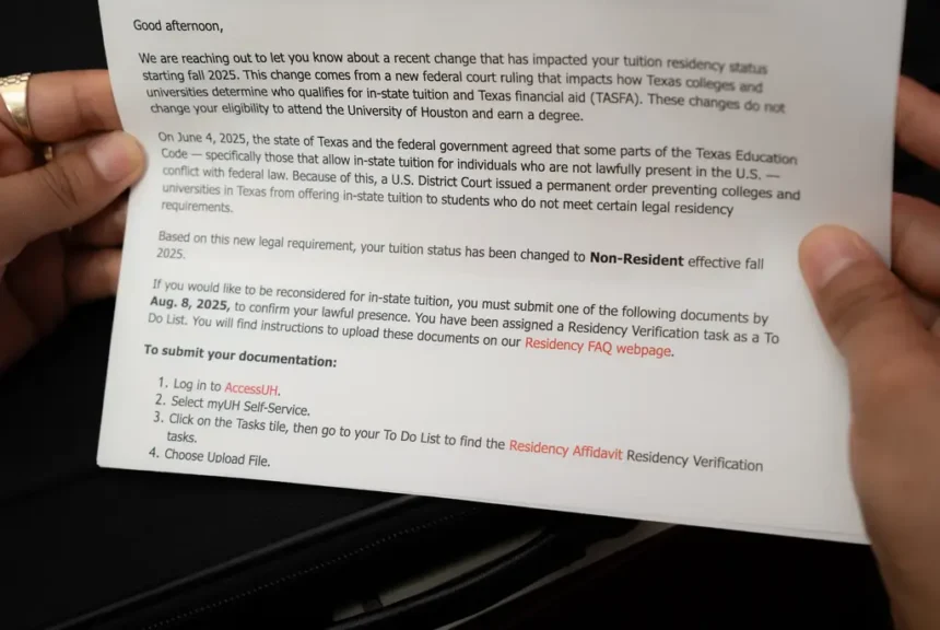 Texas Colleges Scramble To Comply With Ban On In-State Tuition For Undocumented Students Letter about ban on tuition for undocumented immigrants