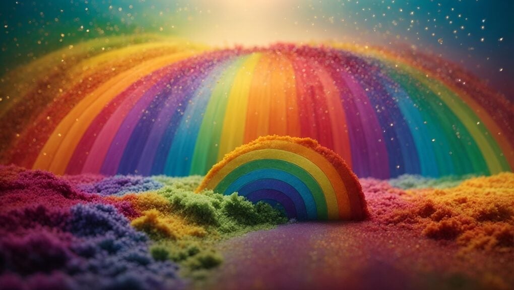 Lgbtq+ community myths. A rainbow dreamscape